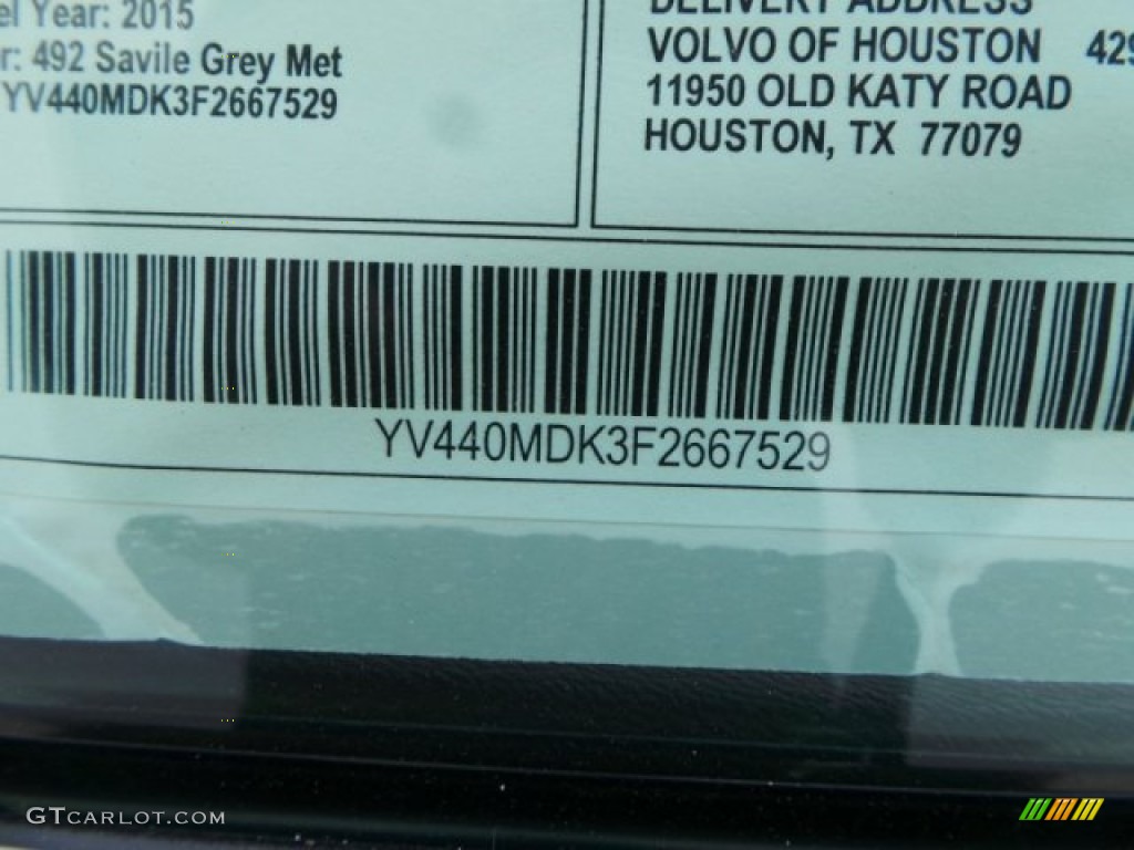 2015 XC60 T5 Drive-E - Savile Grey Metallic / Off Black photo #42