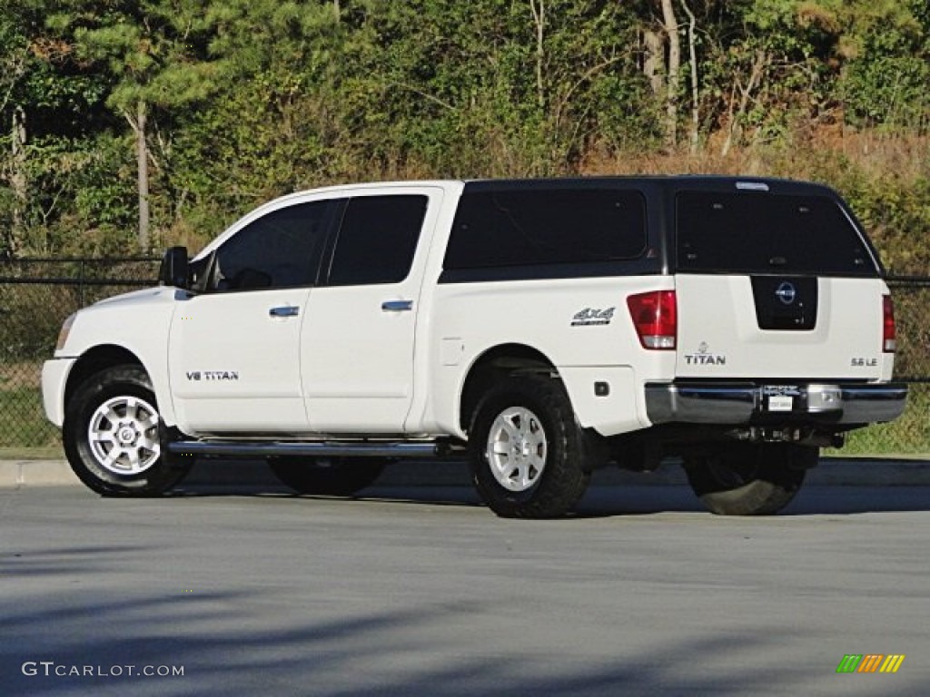 2006 Titan LE Crew Cab 4x4 - White / Graphite/Titanium photo #4