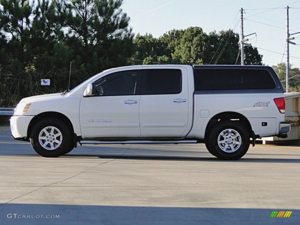 2006 Titan LE Crew Cab 4x4 - White / Graphite/Titanium photo #49