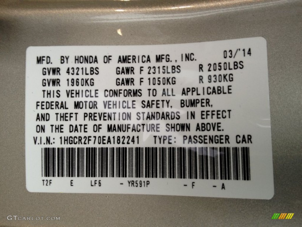 2014 Accord EX Sedan - Champagne Frost Pearl / Ivory photo #4