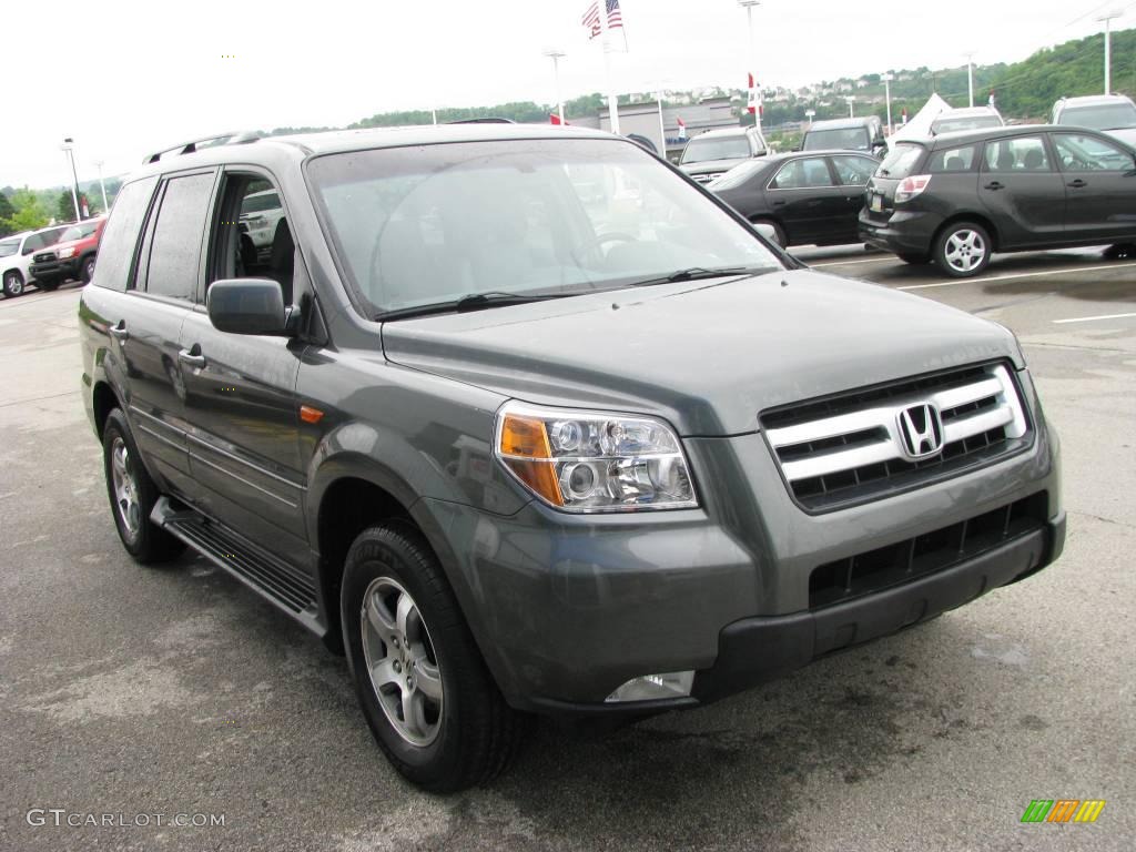 2007 Pilot EX-L 4WD - Nimbus Gray Metallic / Gray photo #10