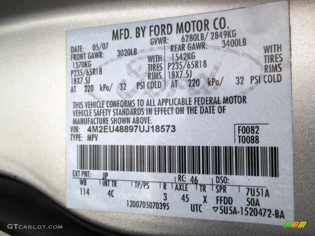 2007 Mountaineer Premier AWD - Silver Birch Metallic / Camel photo #5