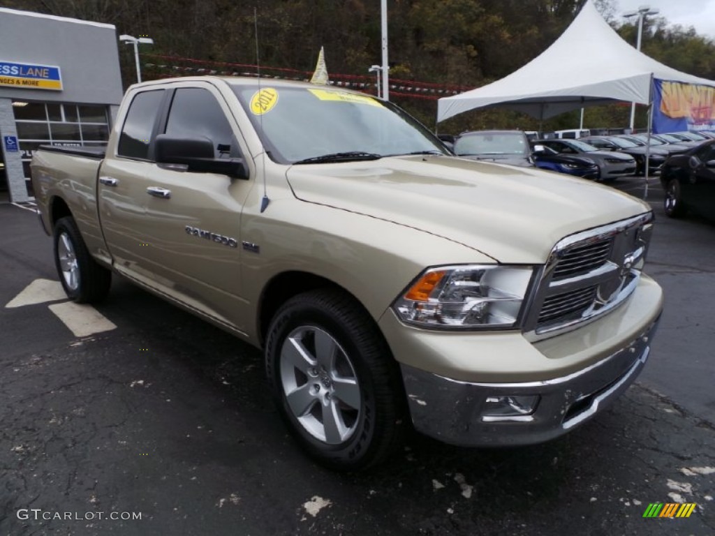 2011 Ram 1500 Big Horn Quad Cab 4x4 - White Gold / Light Pebble Beige/Bark Brown photo #7