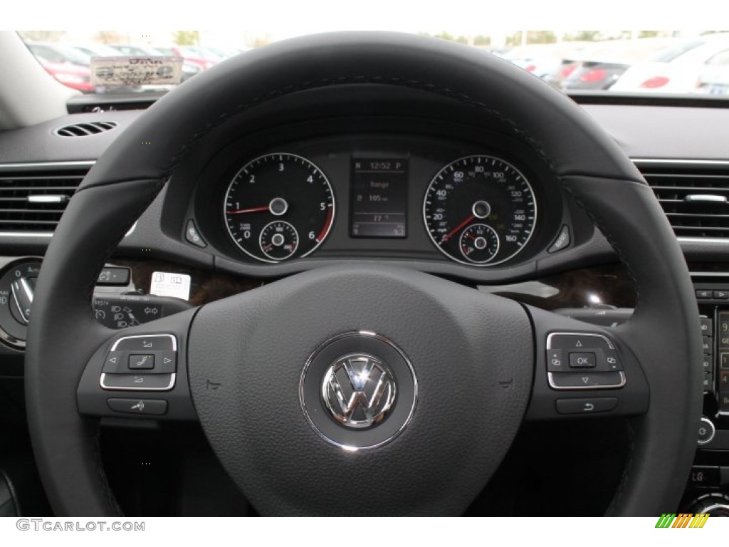 2015 Volkswagen Passat TDI SEL Premium Sedan Titan Black Steering Wheel Photo #98483547