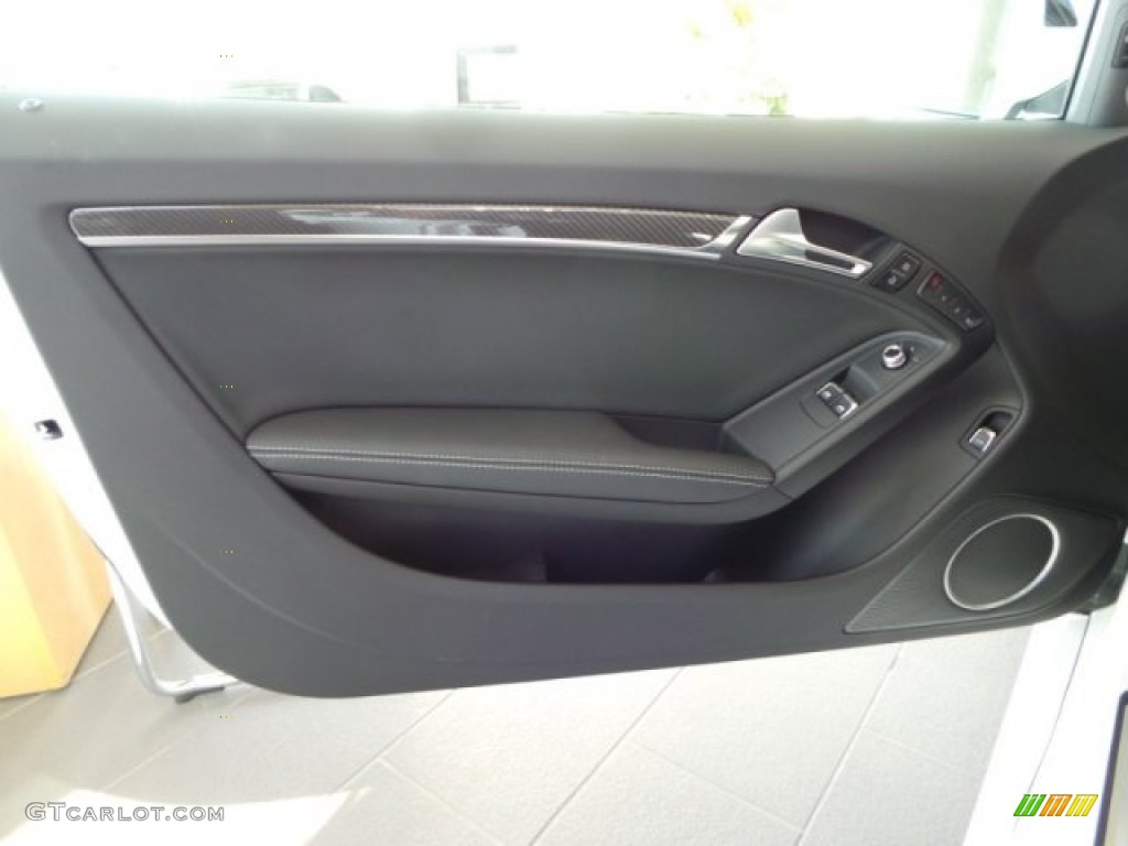 2015 Audi RS 5 Coupe quattro Black/Rock Gray Piping Door Panel Photo #98485077