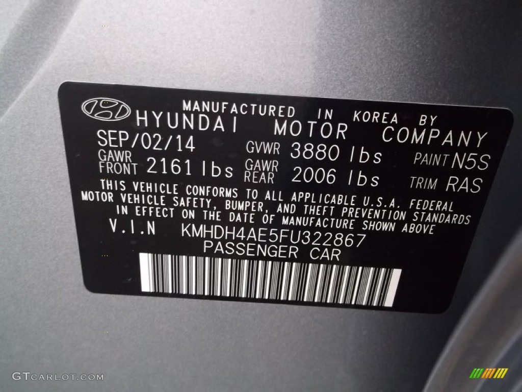 2015 Elantra SE Sedan - Titanium Gray Metallic / Gray photo #15