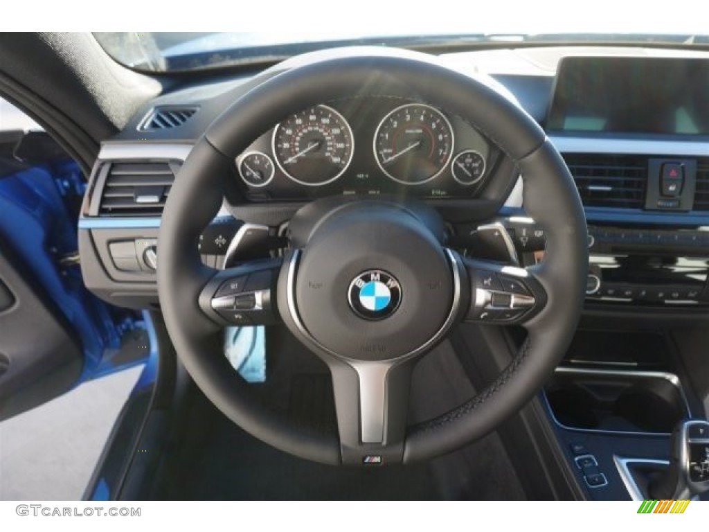 2015 BMW 4 Series 435i Coupe Black Steering Wheel Photo #98497149