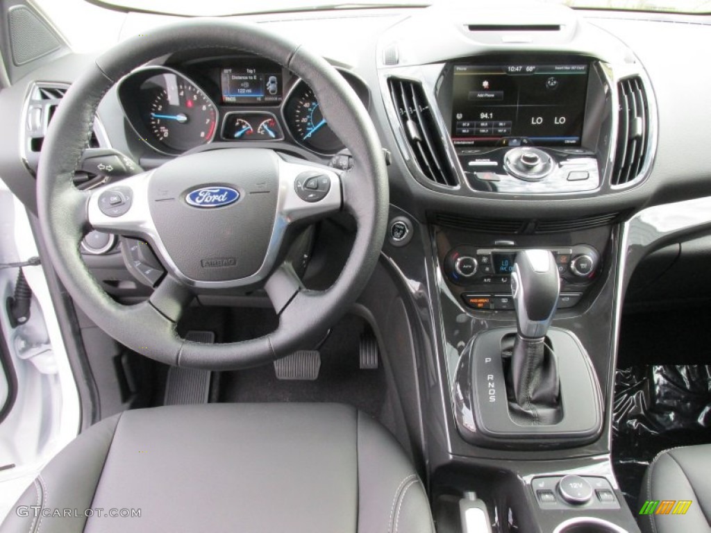 2015 Ford Escape Titanium Charcoal Black Dashboard Photo #98500062