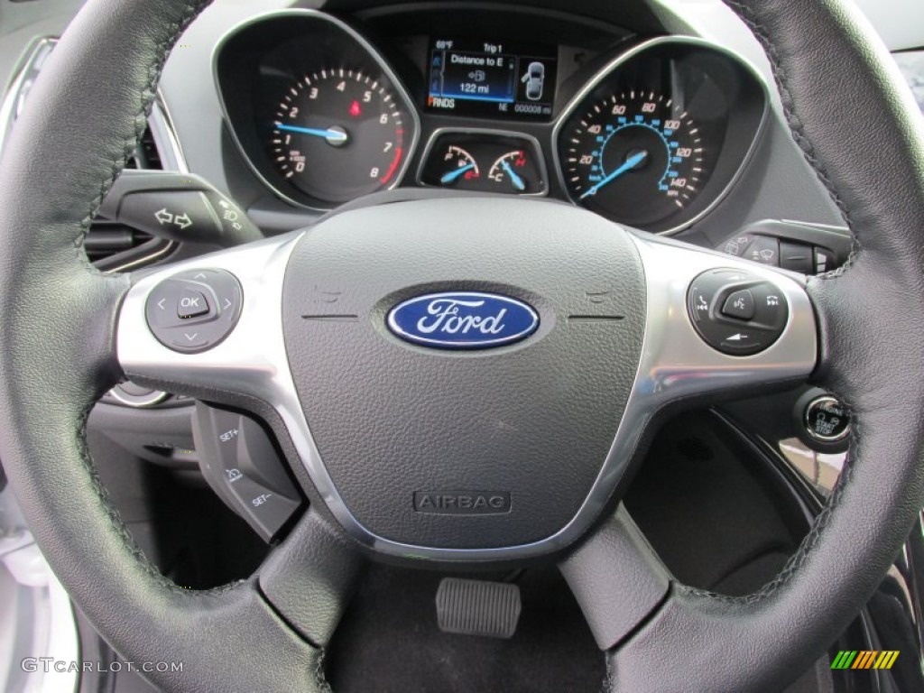 2015 Ford Escape Titanium Charcoal Black Steering Wheel Photo #98500122