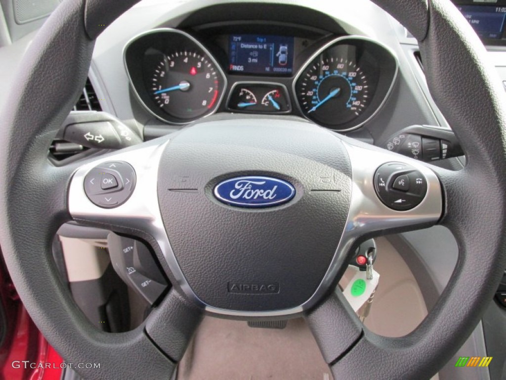 2015 Ford Escape SE Medium Light Stone Steering Wheel Photo #98500410
