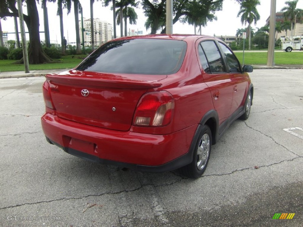 2000 ECHO Sedan - Absolutely Red / Shadow Gray photo #4