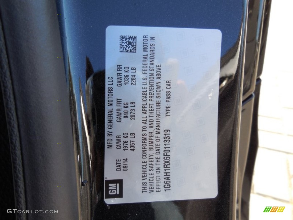 2015 Cadillac ATS 2.0T Luxury AWD Coupe Info Tag Photo #98510801