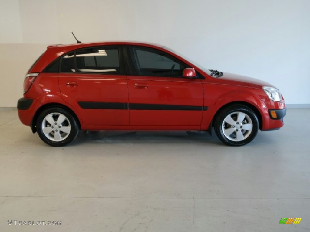 2008 Rio Rio5 SX Hatchback - Tropical Red / Gray photo #1