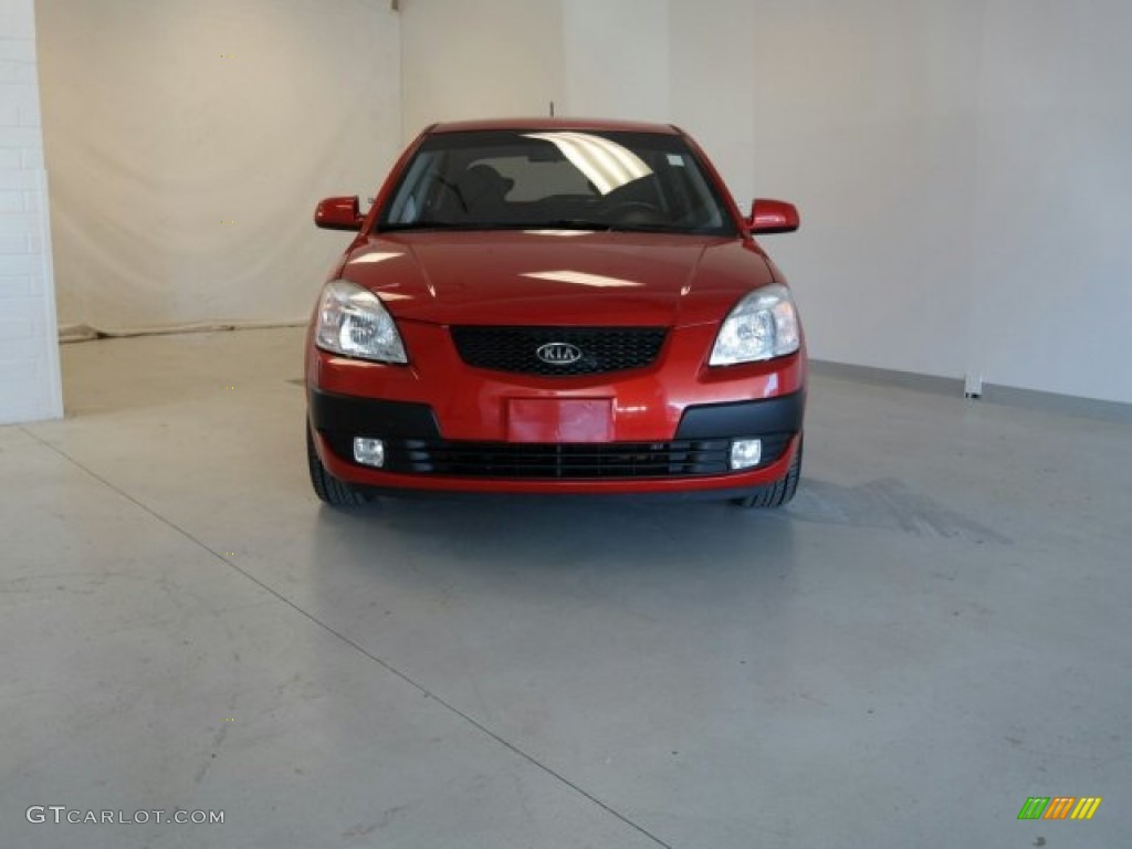 2008 Rio Rio5 SX Hatchback - Tropical Red / Gray photo #5