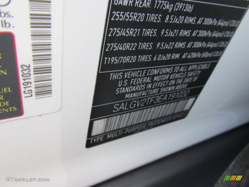 2014 Land Rover Range Rover Autobiography Info Tag Photos