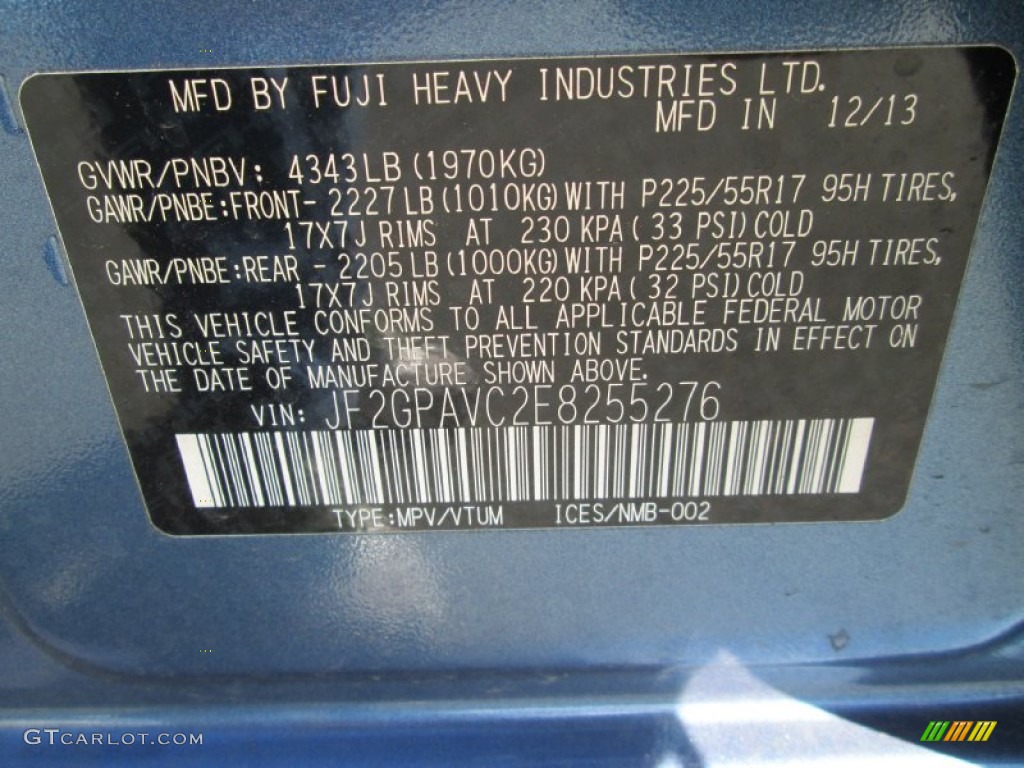 2014 XV Crosstrek 2.0i Premium - Quartz Blue Pearl / Ivory photo #29