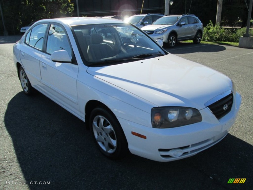2004 Elantra GLS Sedan - Nordic White / Beige photo #4