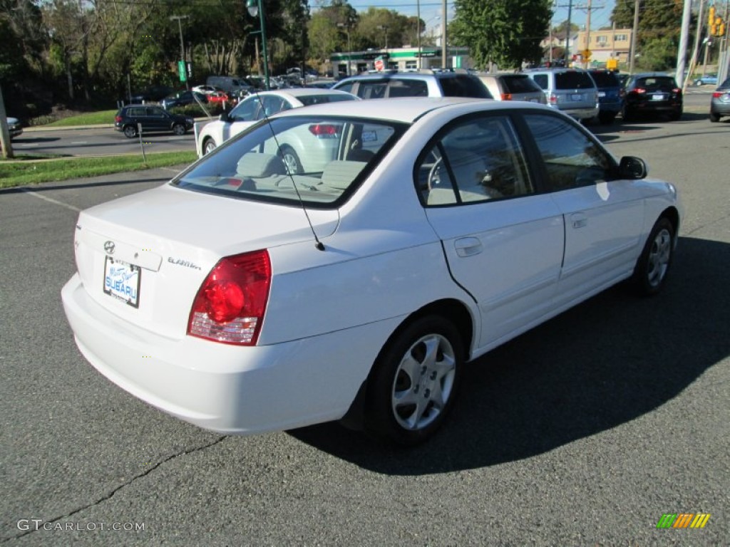 2004 Elantra GLS Sedan - Nordic White / Beige photo #6