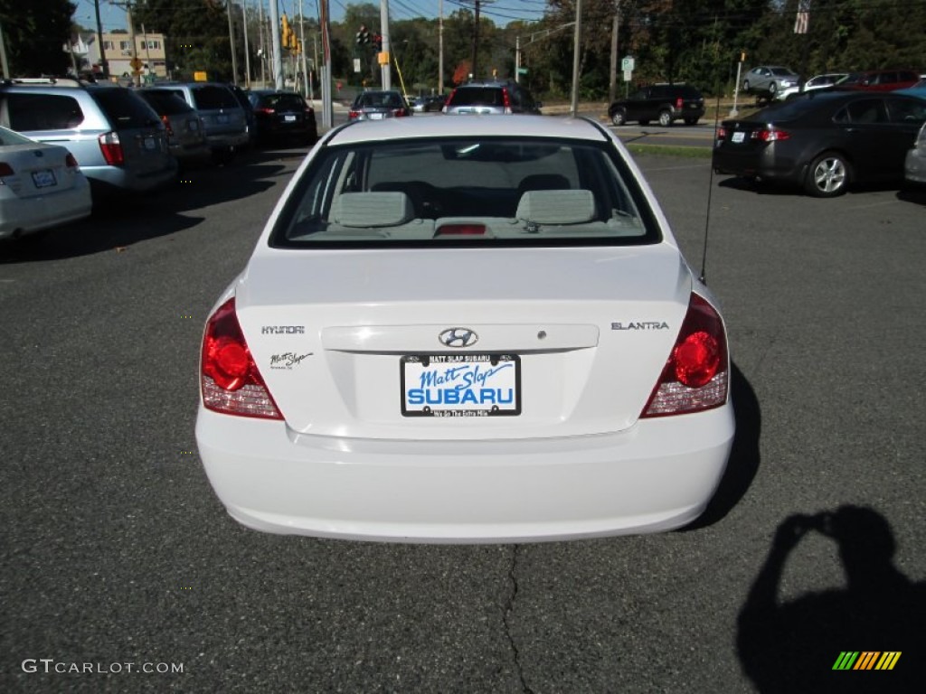2004 Elantra GLS Sedan - Nordic White / Beige photo #7