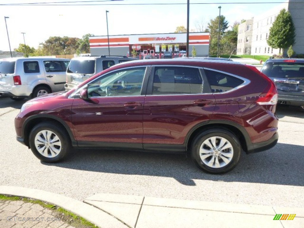 2014 CR-V EX-L AWD - Basque Red Pearl II / Gray photo #7