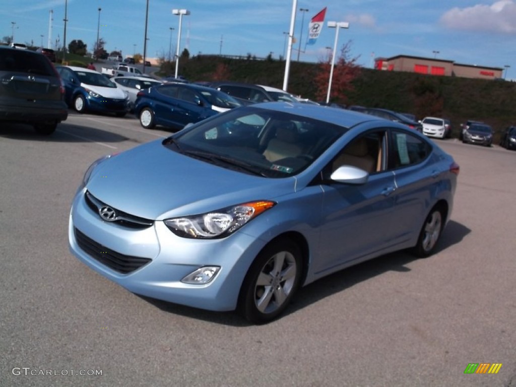 2012 Elantra GLS - Blue Sky Metallic / Beige photo #5