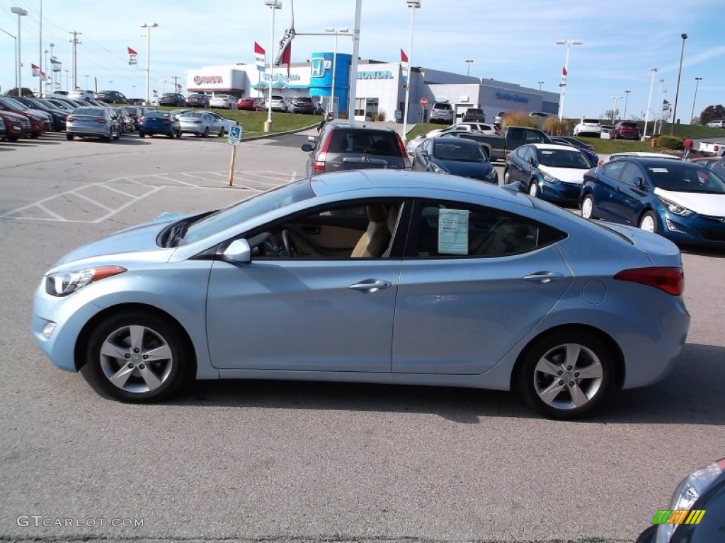 2012 Elantra GLS - Blue Sky Metallic / Beige photo #6