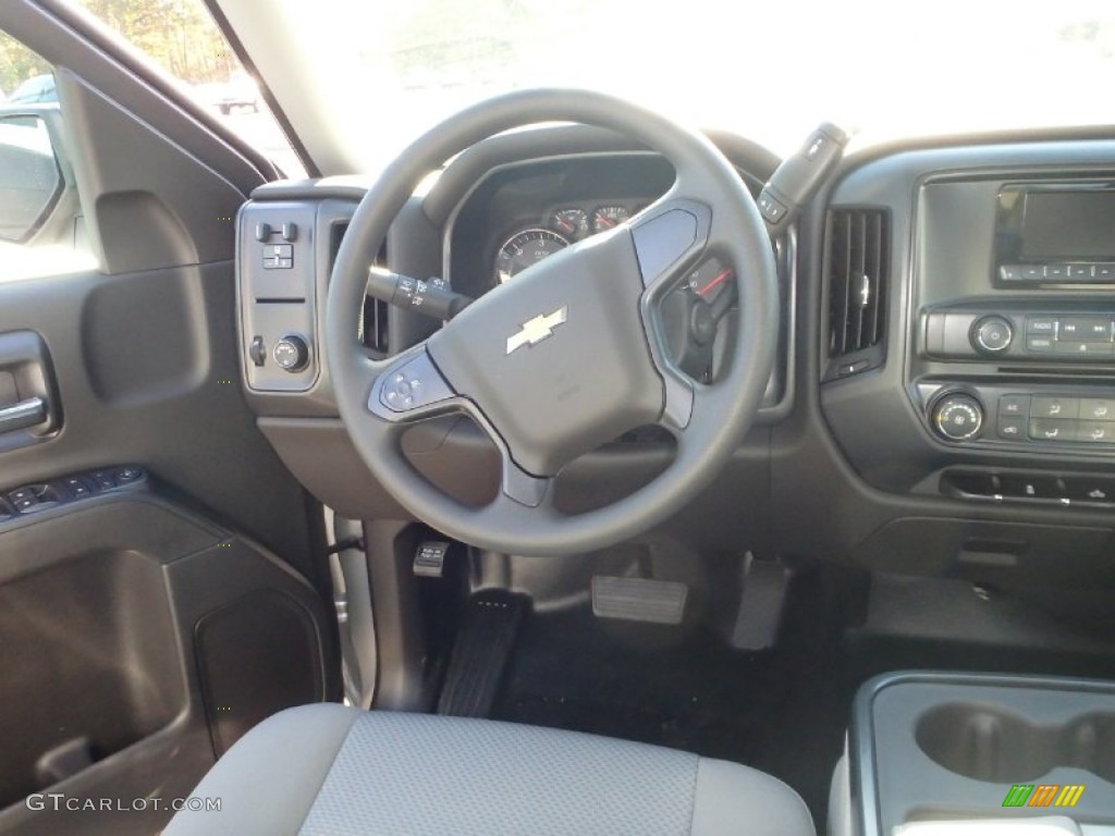 2015 Silverado 1500 WT Double Cab - Silver Ice Metallic / Jet Black photo #7