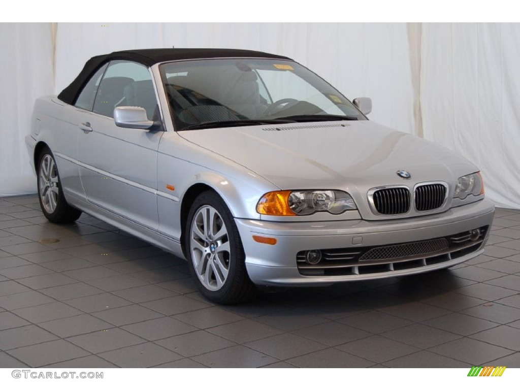 2001 3 Series 330i Convertible - Titanium Silver Metallic / Grey photo #2