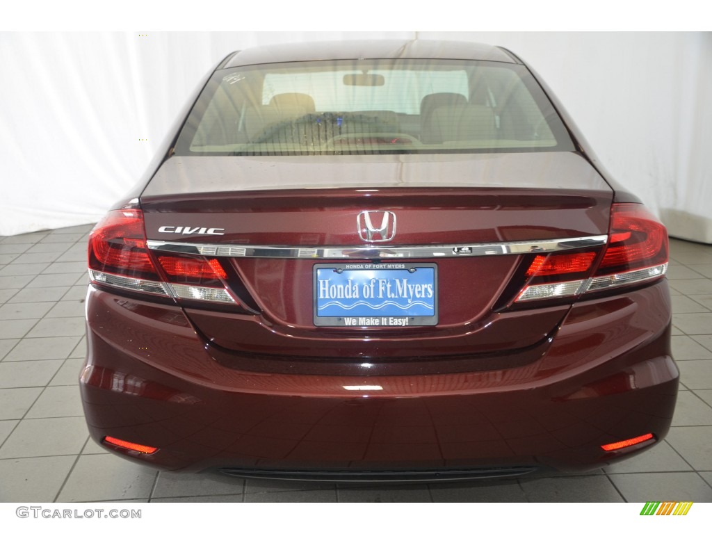 2015 Civic EX Sedan - Crimson Pearl / Beige photo #6