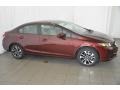 Crimson Pearl 2015 Honda Civic EX Sedan Exterior