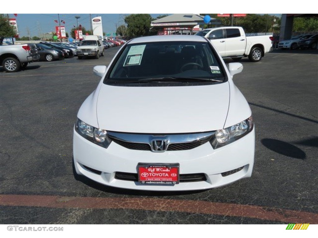 2010 Civic Hybrid Sedan - Spectrum White Pearl / Beige photo #2