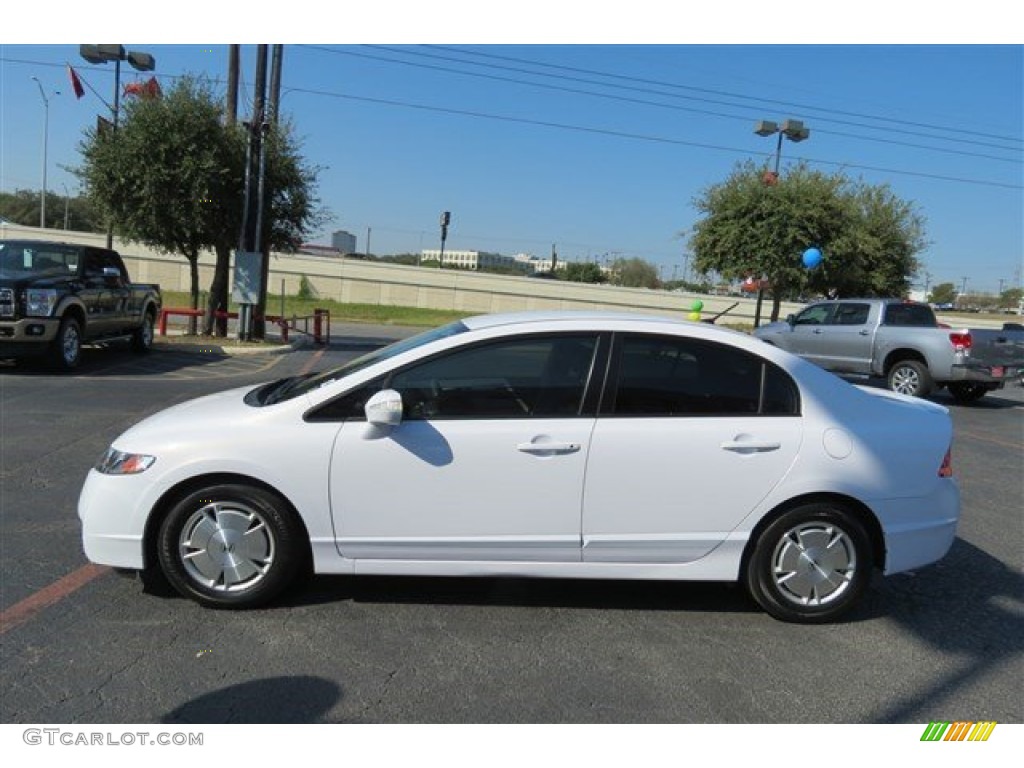 2010 Civic Hybrid Sedan - Spectrum White Pearl / Beige photo #4
