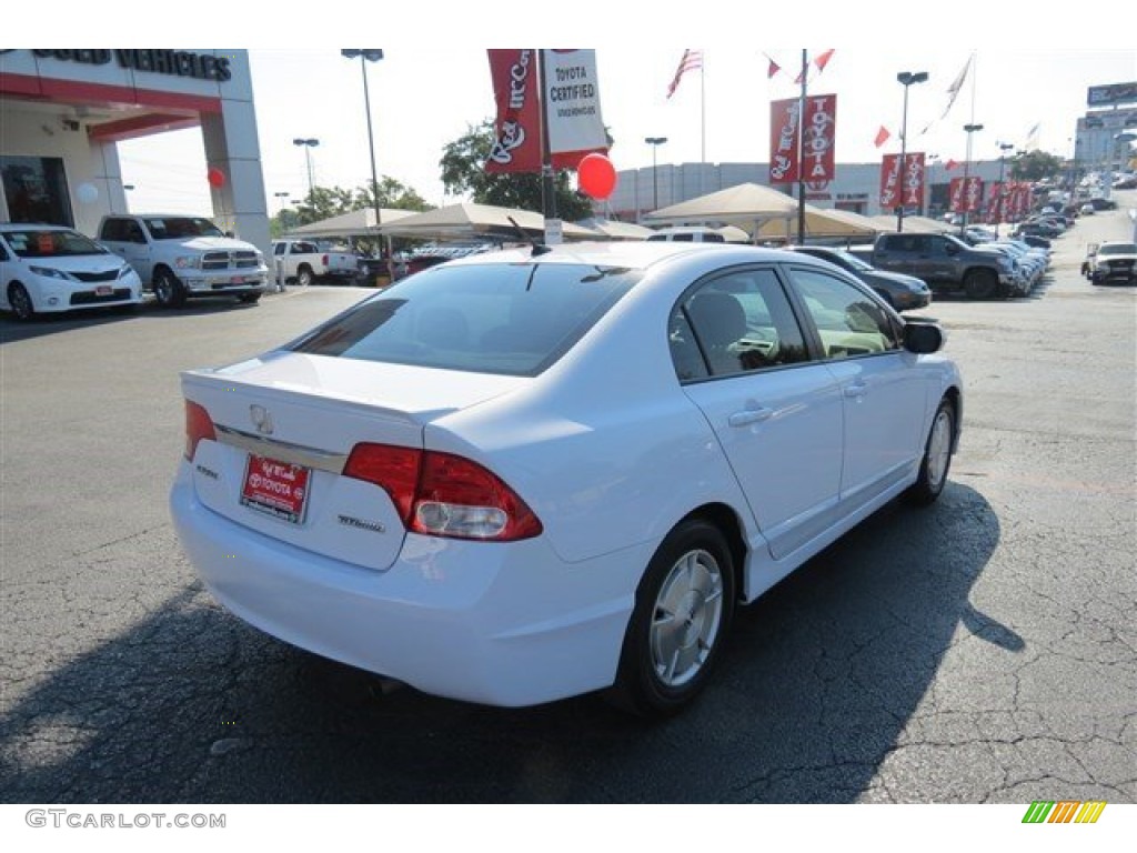 2010 Civic Hybrid Sedan - Spectrum White Pearl / Beige photo #7