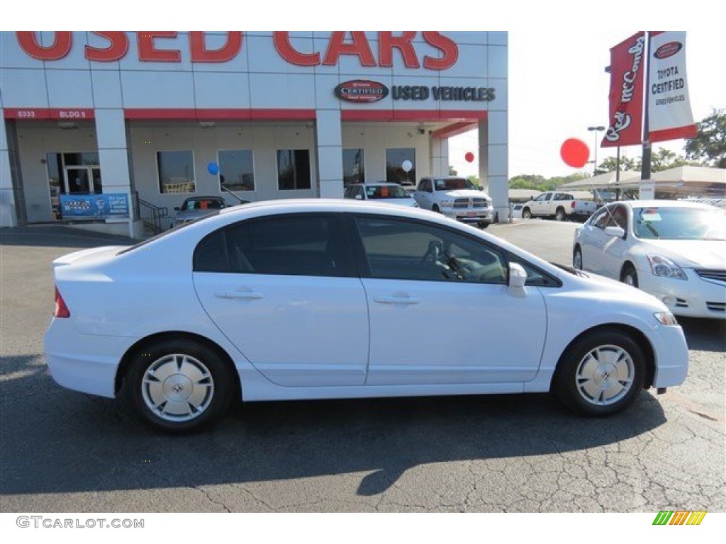 2010 Civic Hybrid Sedan - Spectrum White Pearl / Beige photo #8