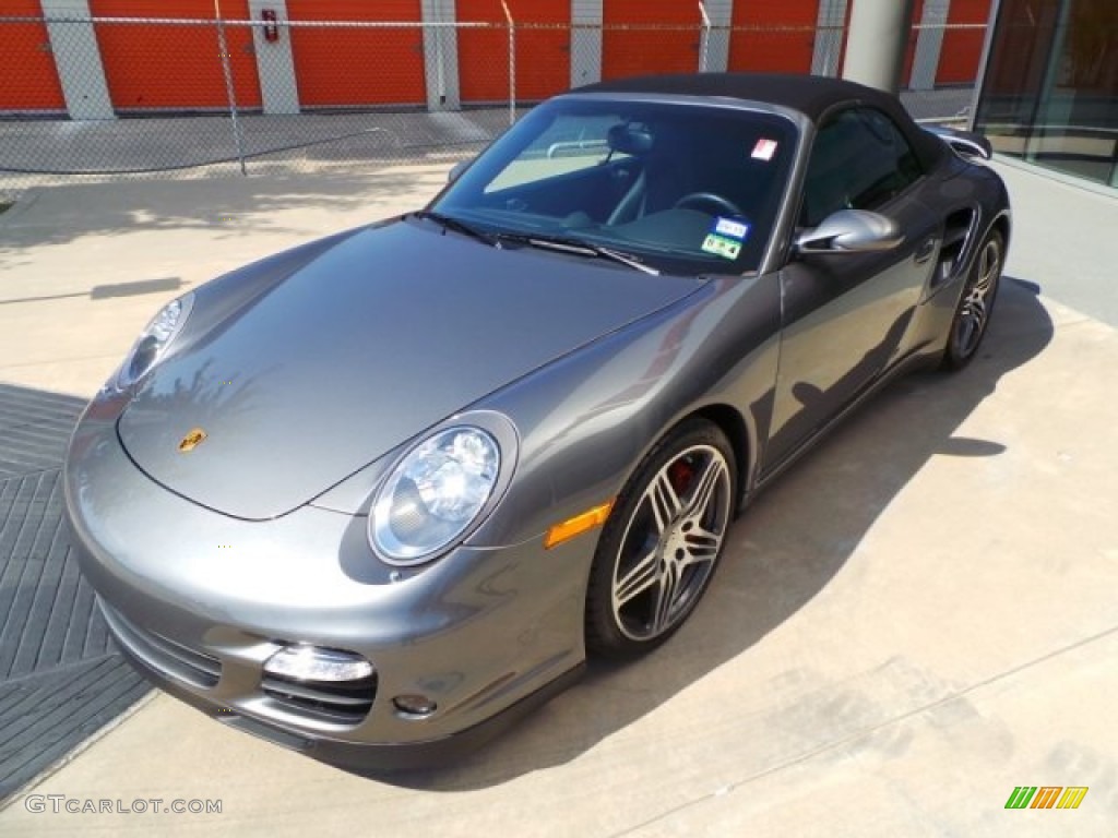 Meteor Grey Metallic 2009 Porsche 911 Turbo Cabriolet Exterior Photo #98569657