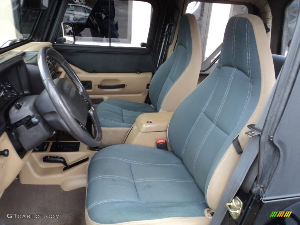 Camel/Dark Green Interior 1999 Jeep Wrangler Sahara 4x4 Photo #98573581