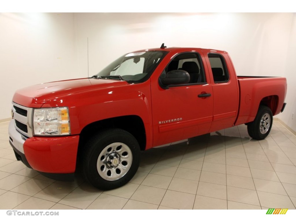 Victory Red 2010 Chevrolet Silverado 1500 LS Extended Cab Exterior Photo #98580496