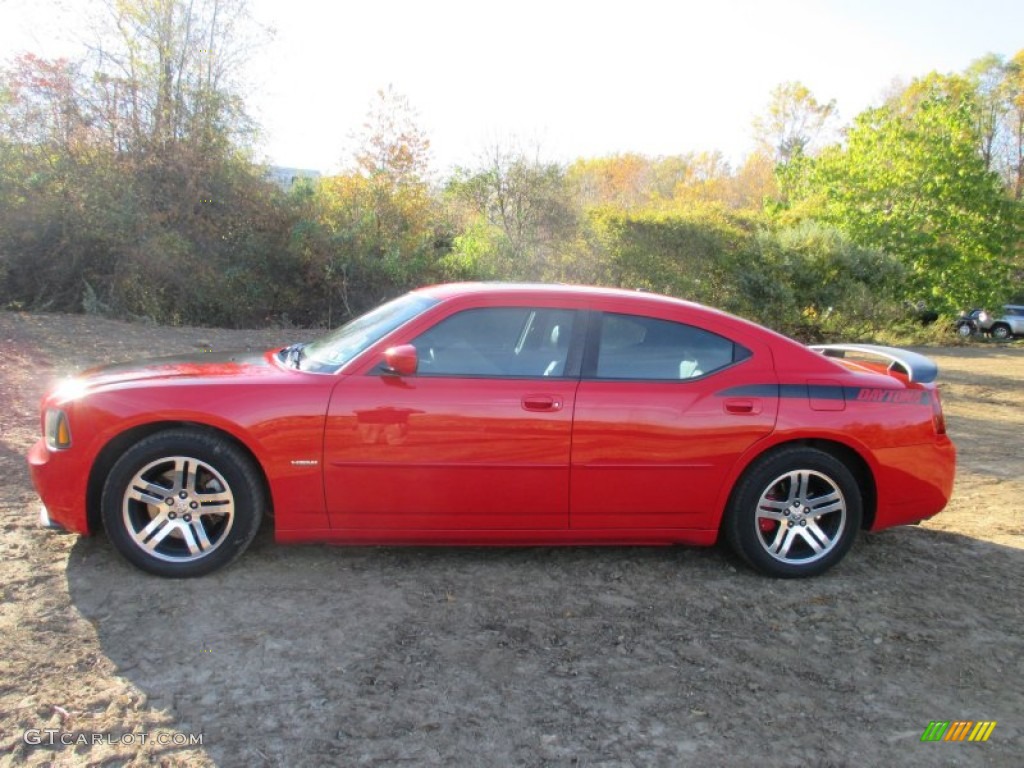 2006 Charger R/T Daytona - Inferno Red Crystal Pearl / Dark Slate Gray/Light Graystone photo #4
