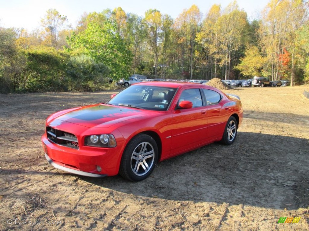 2006 Charger R/T Daytona - Inferno Red Crystal Pearl / Dark Slate Gray/Light Graystone photo #5