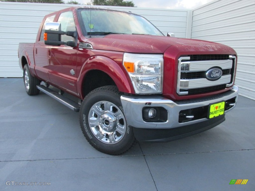 2015 F250 Super Duty King Ranch Crew Cab 4x4 - Ruby Red / King Ranch Mesa Antique Affect/Adobe photo #1