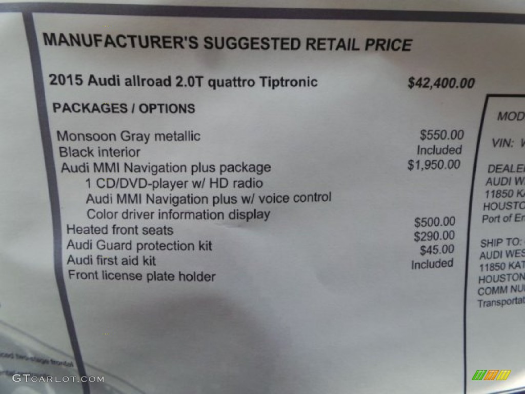 2015 allroad Premium quattro - Monsoon Gray Metallic / Black photo #33