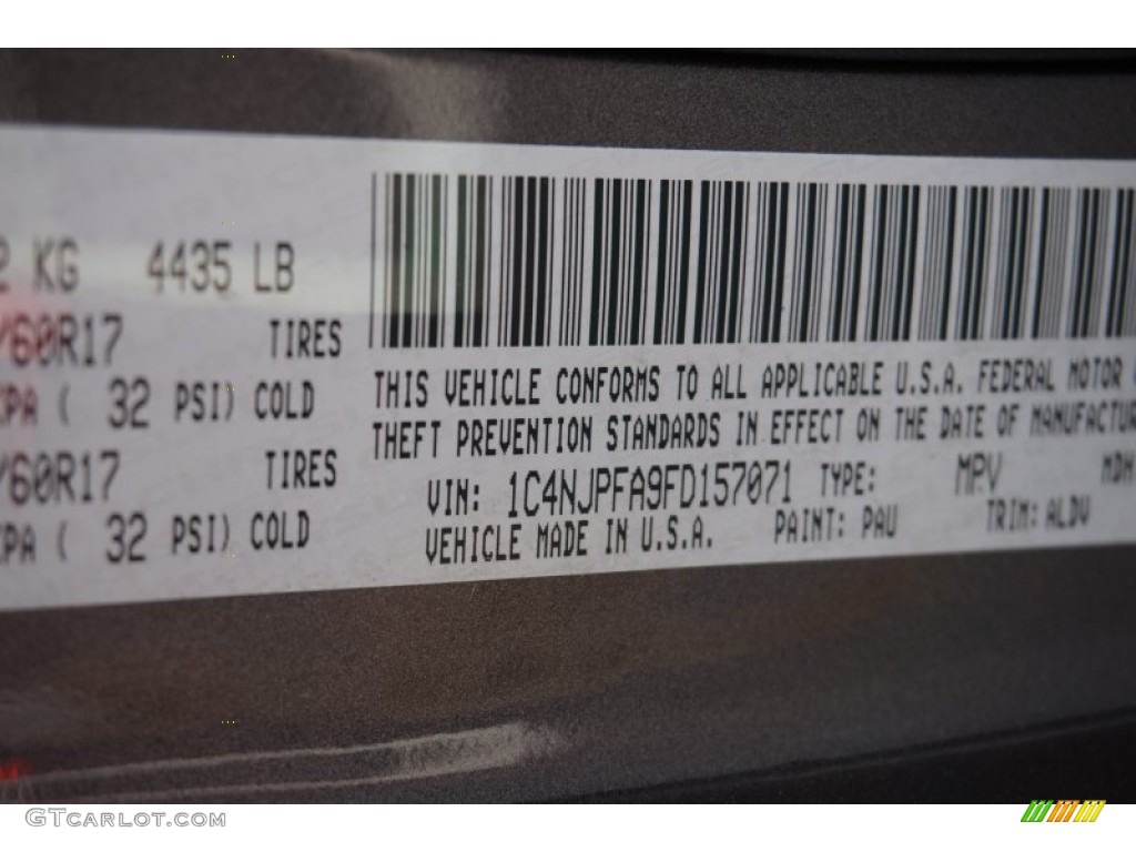 2015 Patriot Color Code PAU for Granite Crystal Metallic Photo #98611430