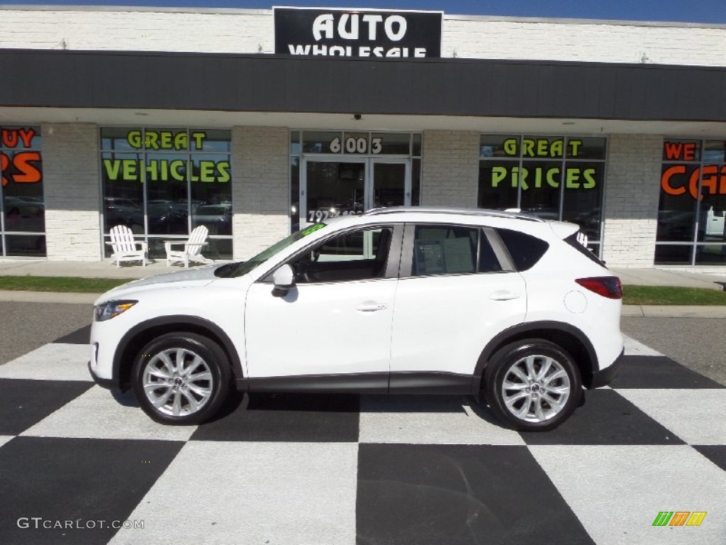 2013 CX-5 Grand Touring - Crystal White Pearl Mica / Sand photo #1