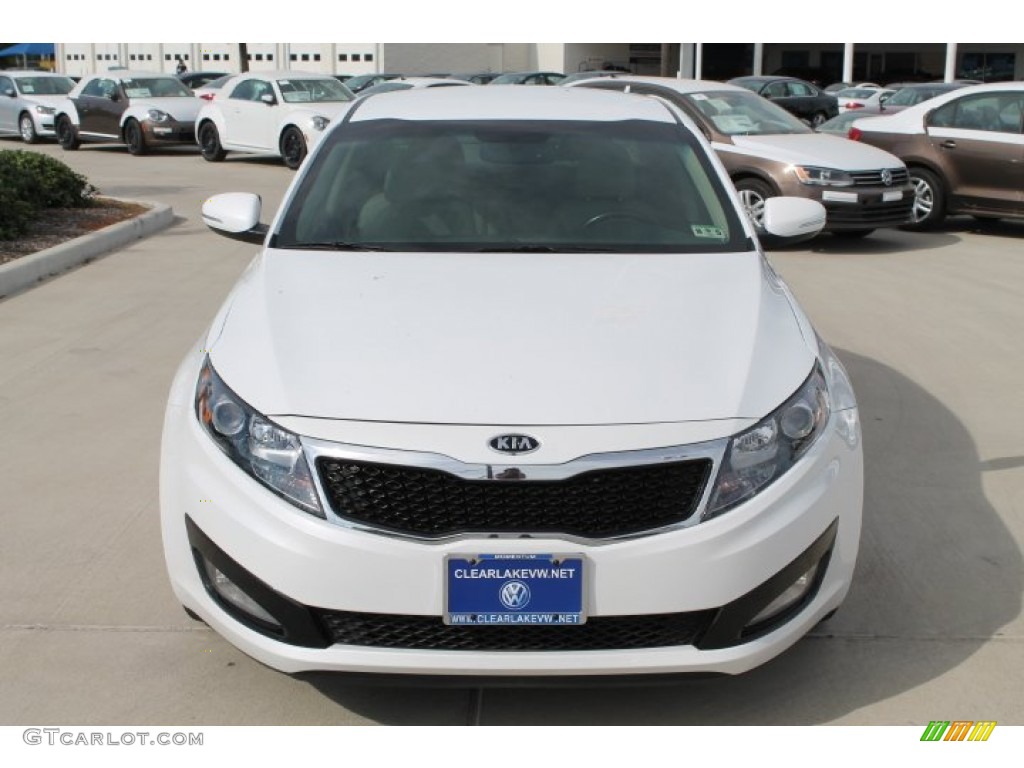 2012 Optima EX - Snow White Pearl / Beige photo #3