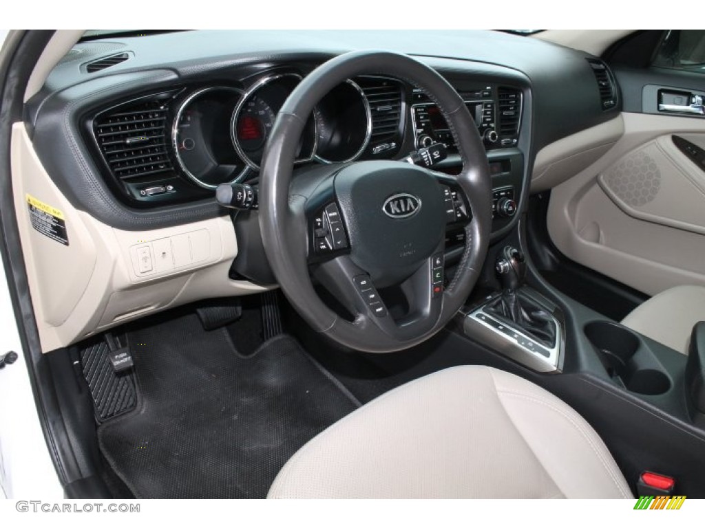 2012 Optima EX - Snow White Pearl / Beige photo #15