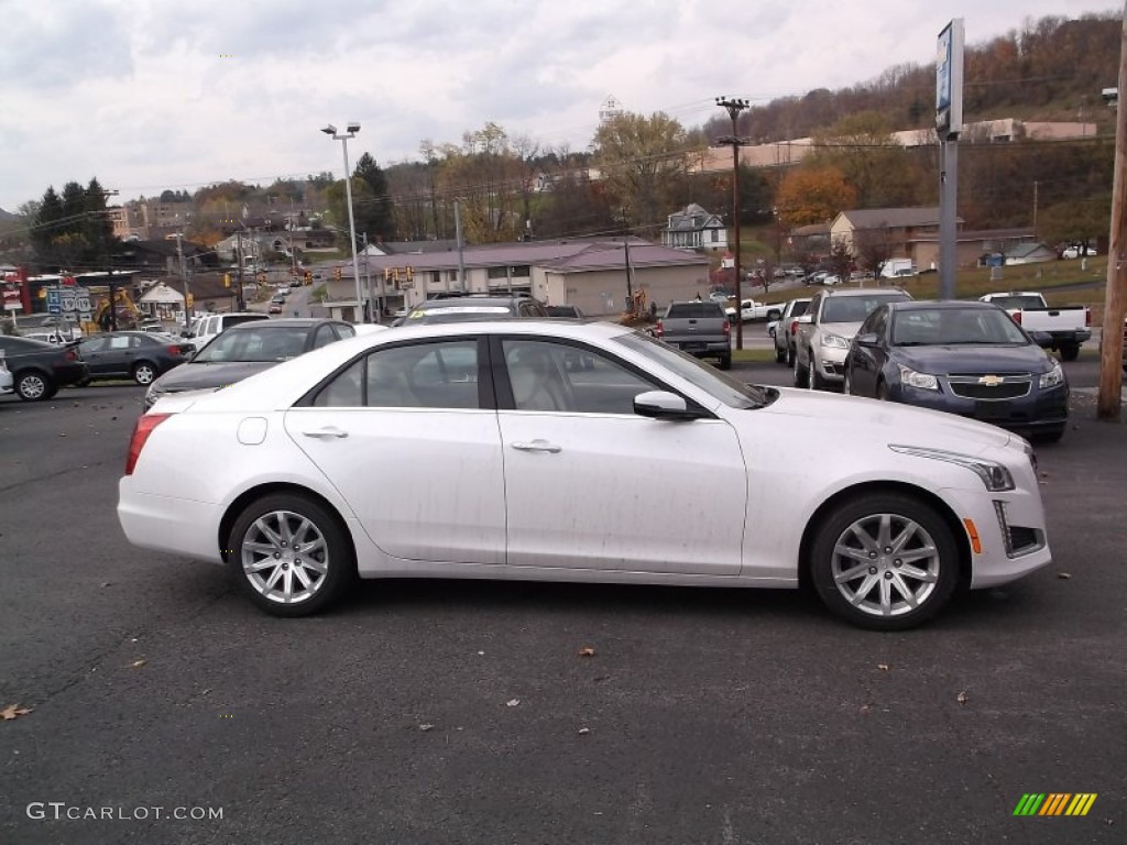 Crystal White Tricoat 2015 Cadillac CTS 3.6 Luxury AWD Sedan Exterior Photo #98623599