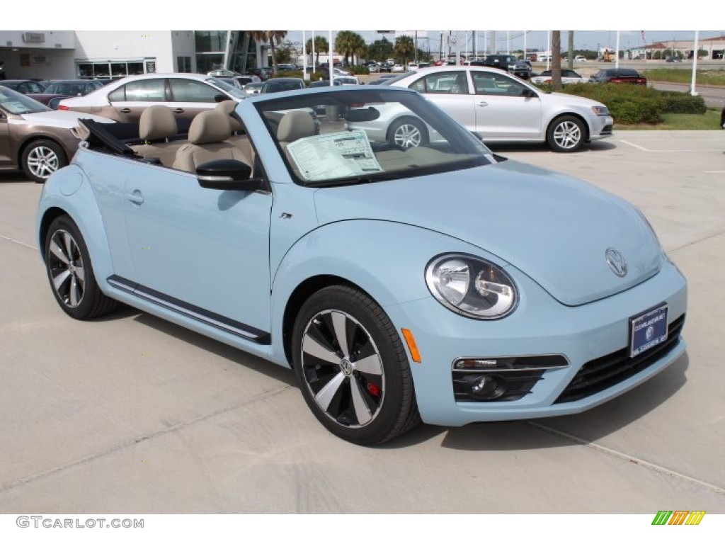 2015 Beetle R Line 2.0T Convertible - Denim Blue / Beige photo #2