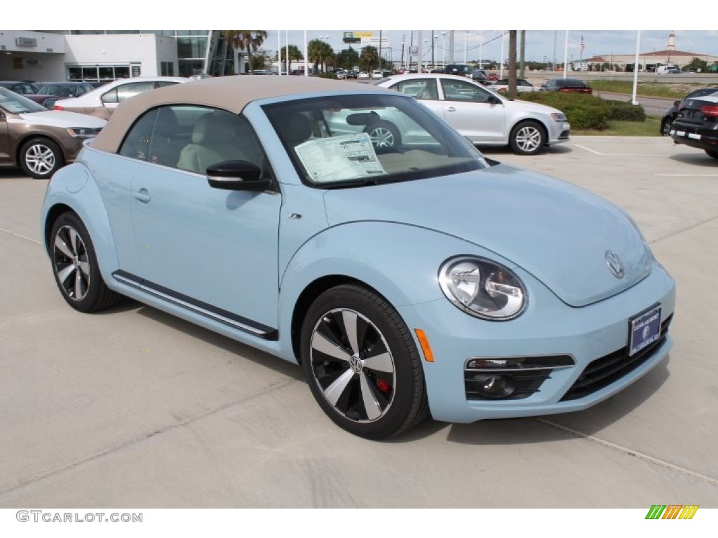 2015 Beetle R Line 2.0T Convertible - Denim Blue / Beige photo #10