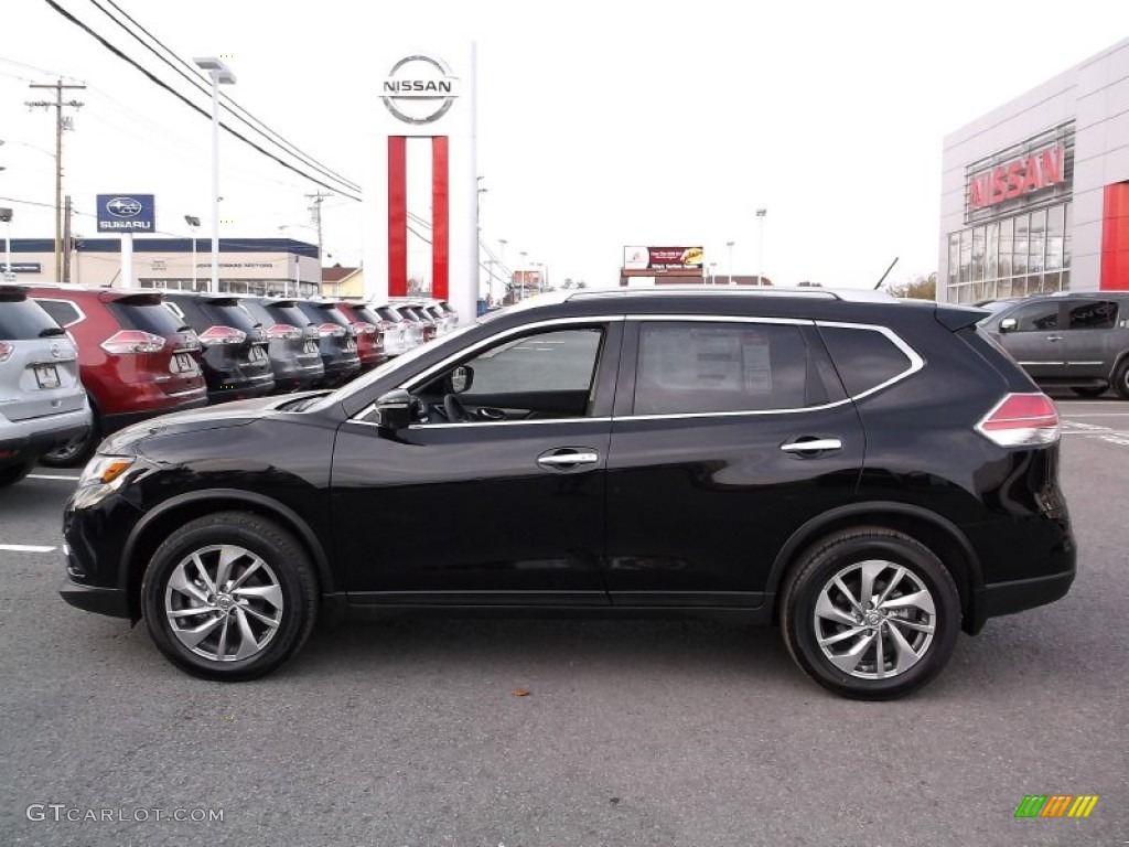 Super Black 2015 Nissan Rogue SL AWD Exterior Photo #98637824