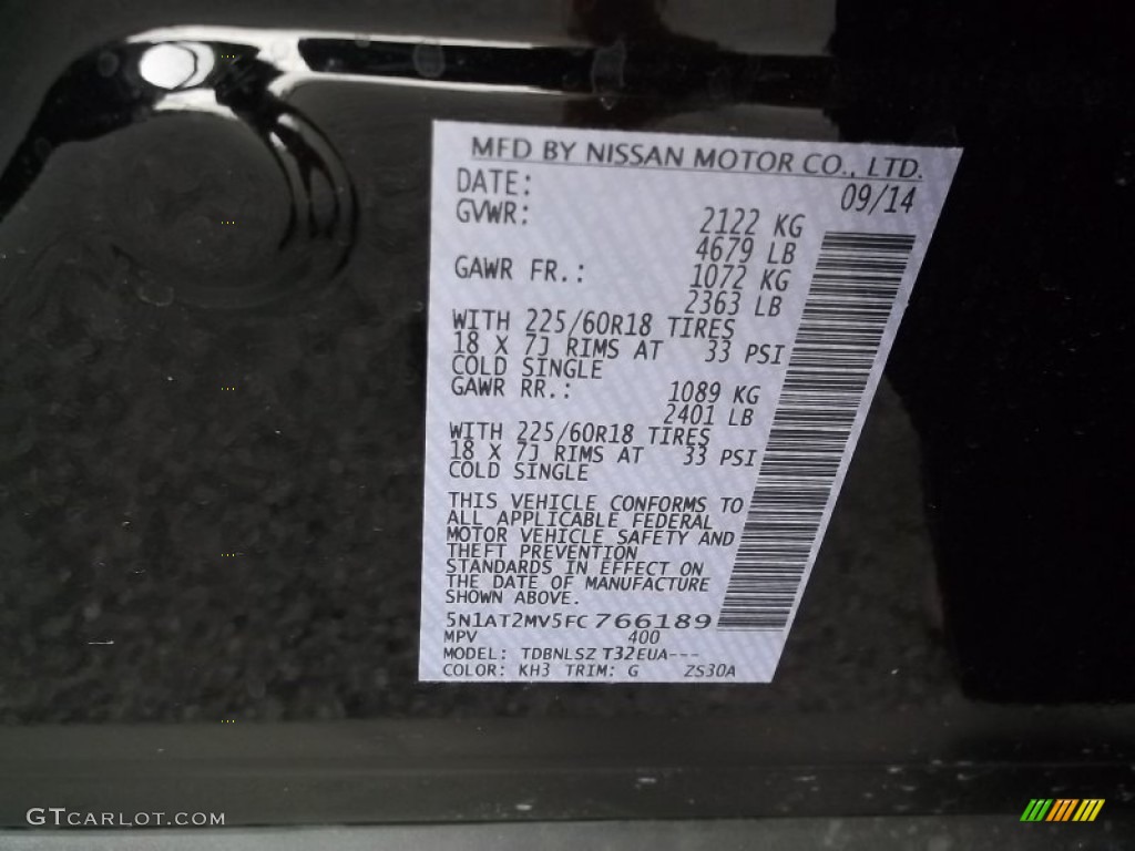 2015 Rogue Color Code KH3 for Super Black Photo #98638139
